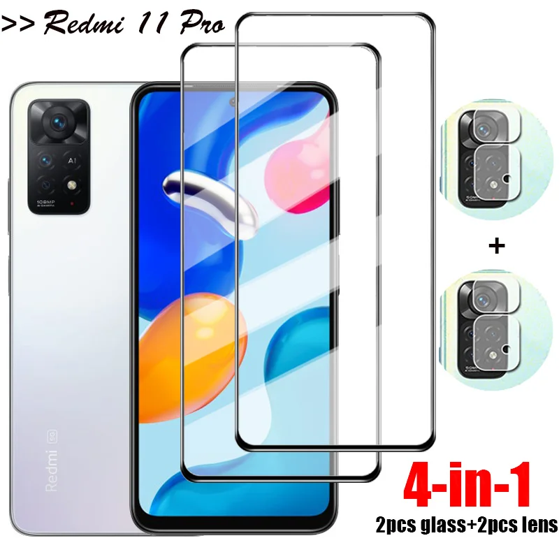 Redmi Note 11 12 Pro 5G,Pelicula de Vidro Redmi Note11 12 Pro Plus Tempered Glass For Redmi Note 11S Global Screen Protector 360 Full Cover Phone Front Film For Xiaomi Redmi Note 11 Pro Glass