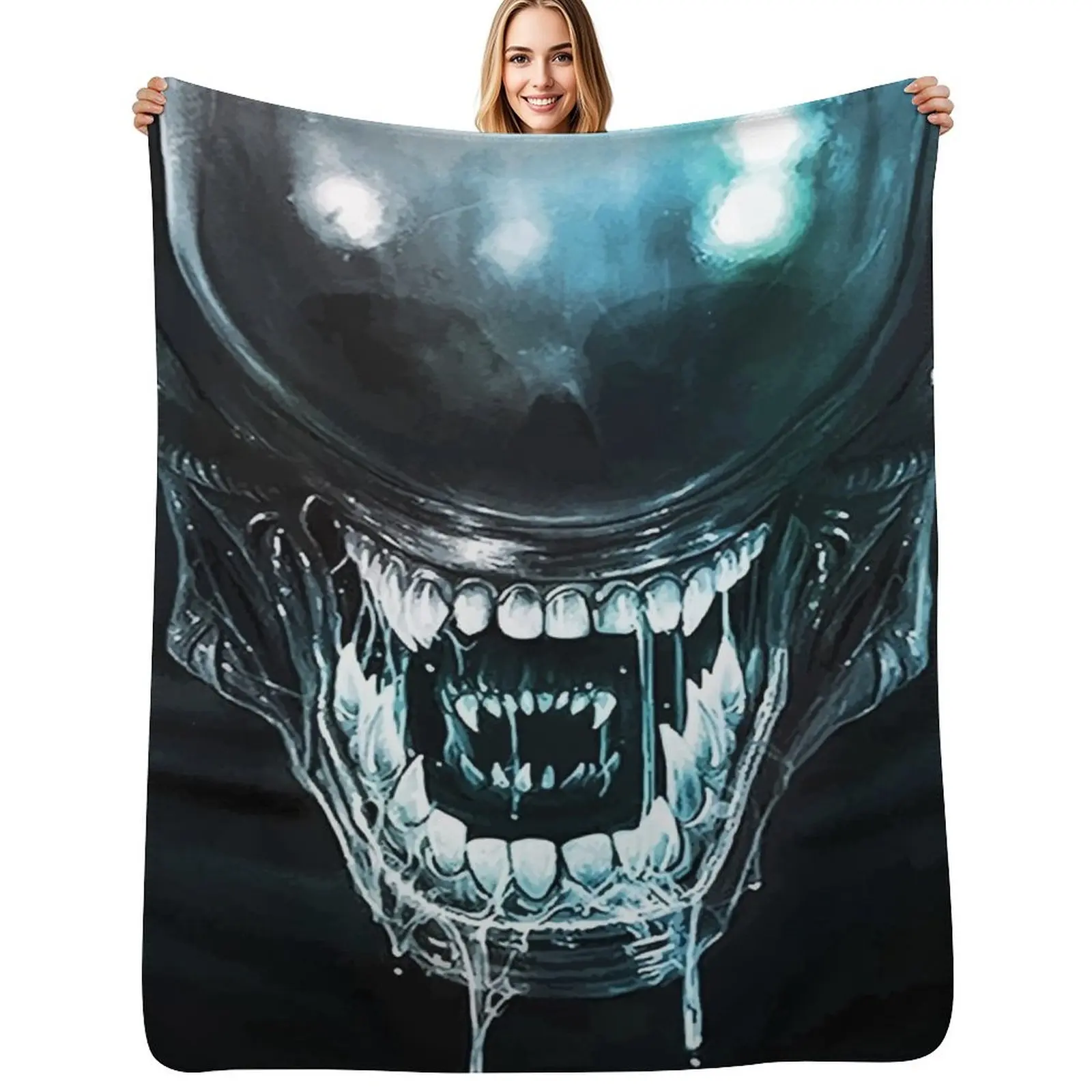 

Xenomorph Alien Throw Blanket Outdoor Soft Blanket for Picnic Beach Camping