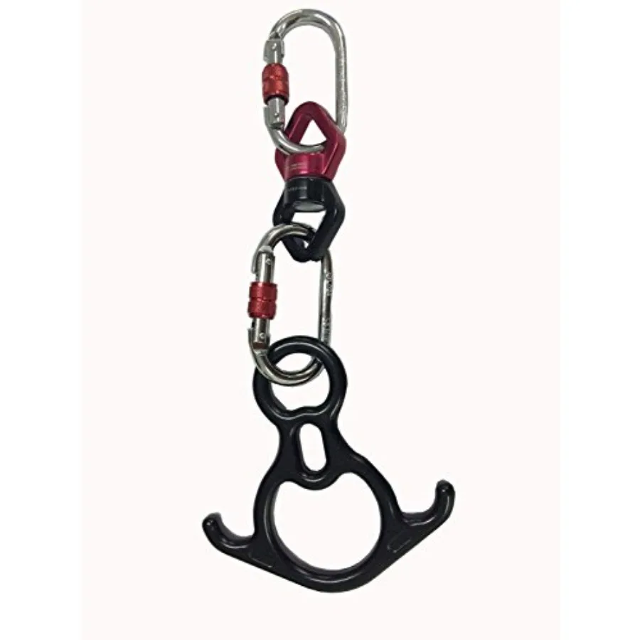 

Aerial Silk Hardware Kit-Heavy Duty 30 kN Rescue Figure 8 and 30 KN Swivel and 25 KN Steel Carabiners Yoga Hammock Rigging 360