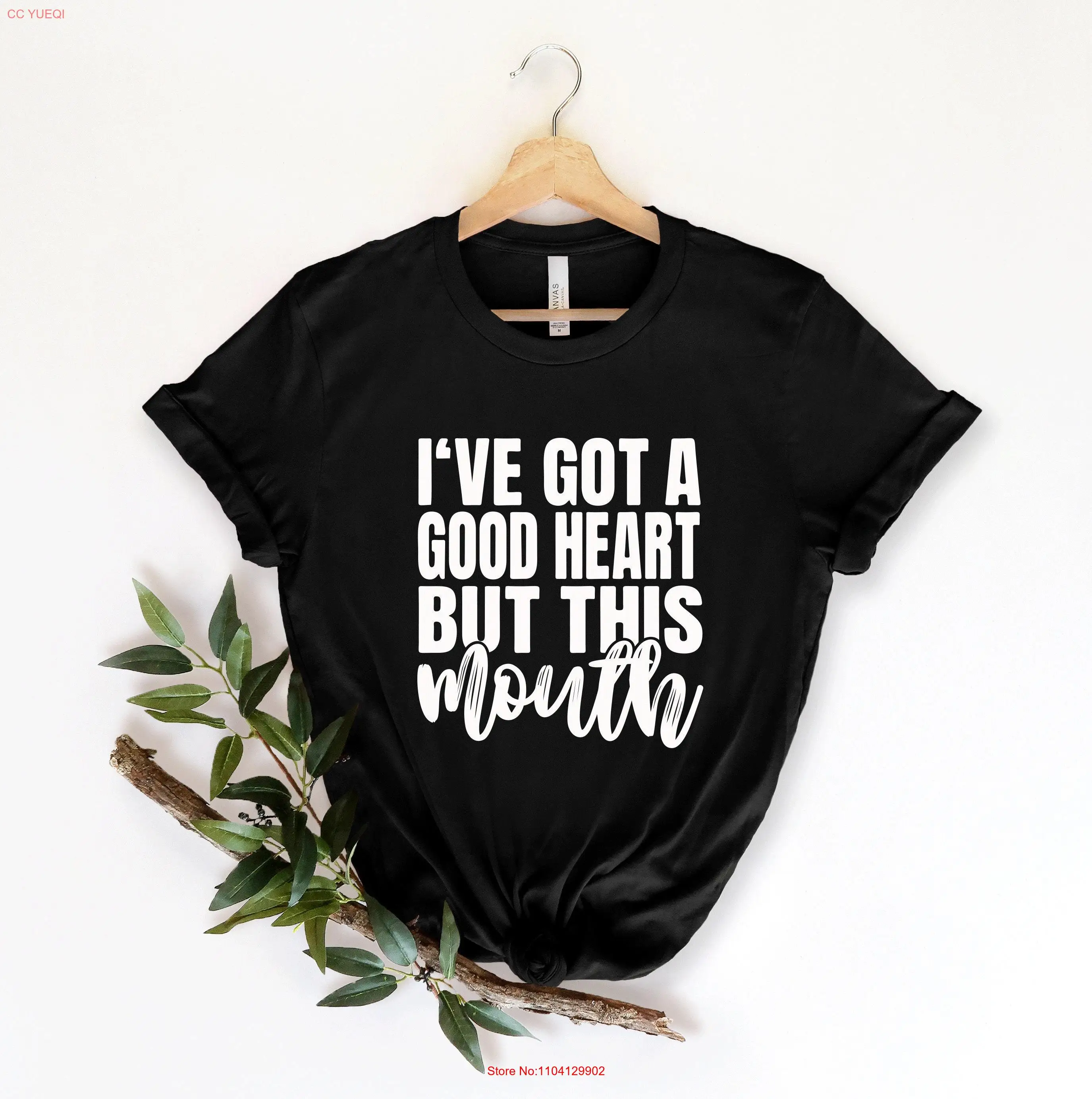 Good heart but this mouth T Shirt sassy funny womens attitude quote long or short sleeves