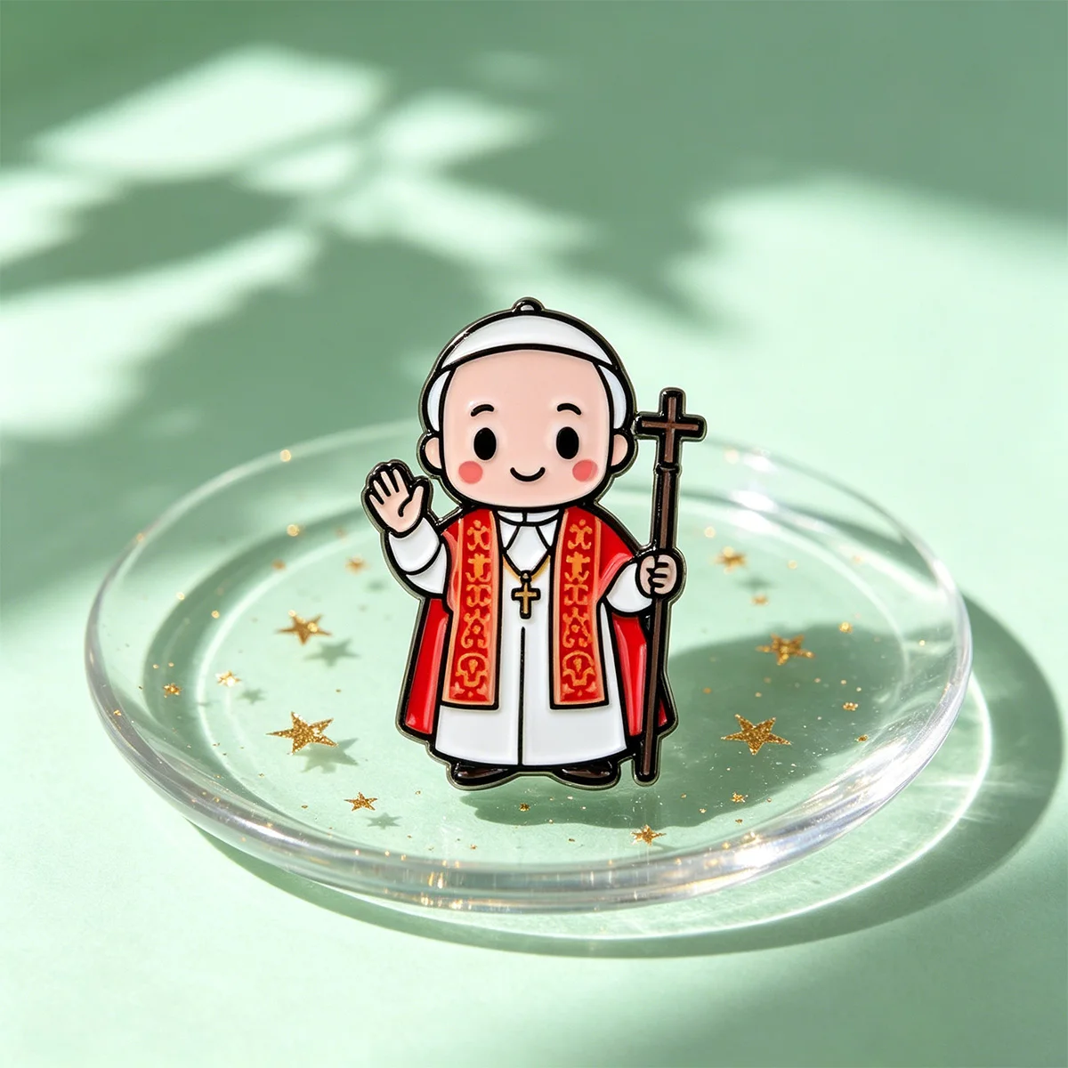 Cute Cartoon Pope Enamel Pin Catholic Holy Father Brooch Lapel Pins Badge on Backpack Clothing Accessories Fashion Jewelry Gifts