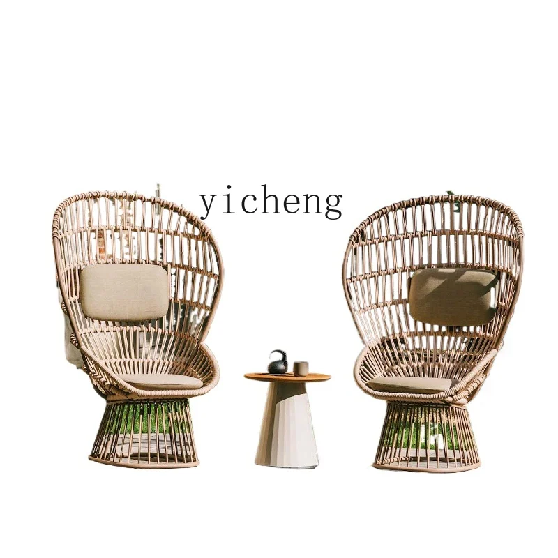 

Zk Outdoor Sofa Courtyard Villa Terrace Outdoor Hotel Balcony Sales Department Leisure Pe Rattan Chair