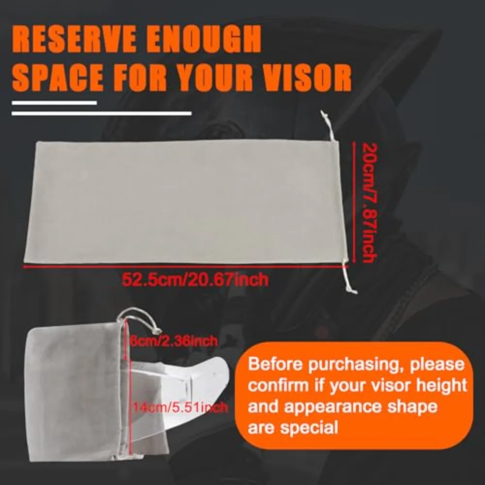 2PCS Universal Motorcycle Helmet Visor Bag Scratch-Free Face Shield Storage Sleeve for Carrying & Storing for Most Helmet Visors