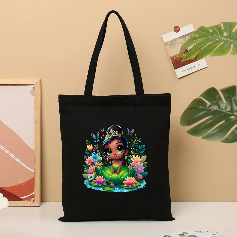 2024 Disney Princess Moana Borse da donna Casual Tinta unita Tela Materiale Borsa da donna di grande capacità Shopping Borsa a tracolla