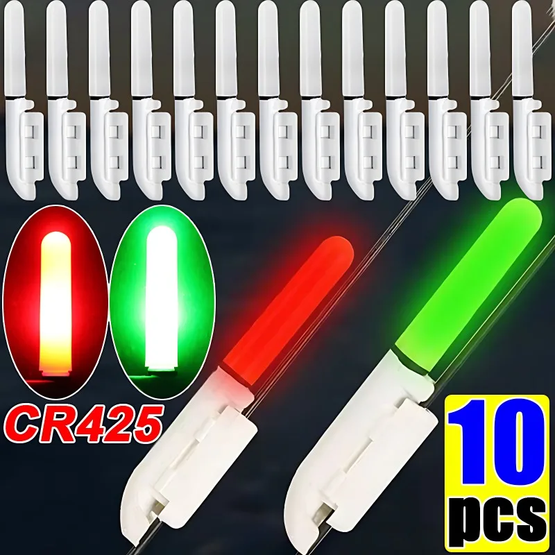 10/1pcs Led Glow Lamp Waterproof Luminous Glow Sticks with Buckle Night Fishing Bite Alarm for Sea Fishing Rod CR425 Battery