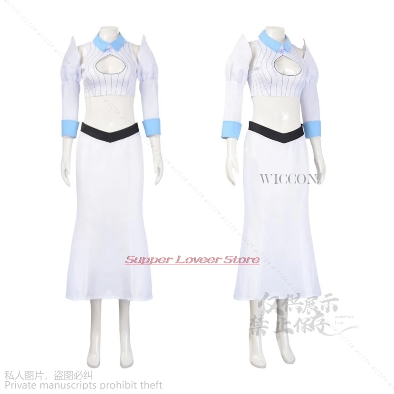 Anime Inoue Orihime Cosplay Costume Princess White Dew Waist Long Skirt Headwear Woman Sexy Carnival Halloween Suit Wigs Lolita