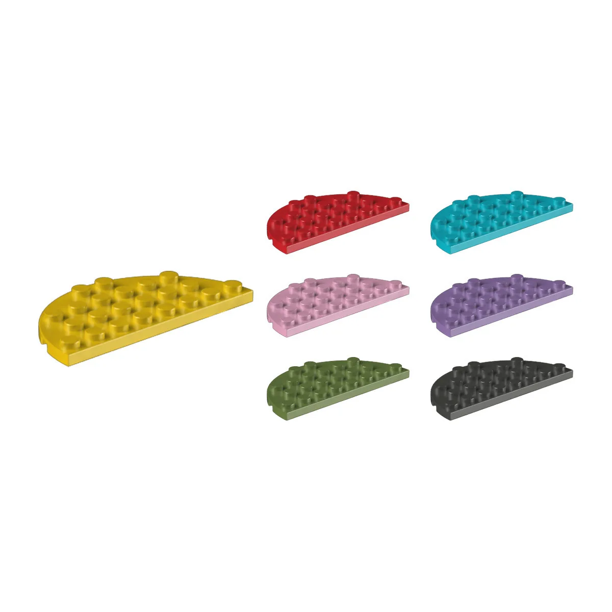 Small Particle Building Blocks Moc 4x8 Semi-circle Plate Technology Education Assembly Parts 706 Compatible with Lego 22888
