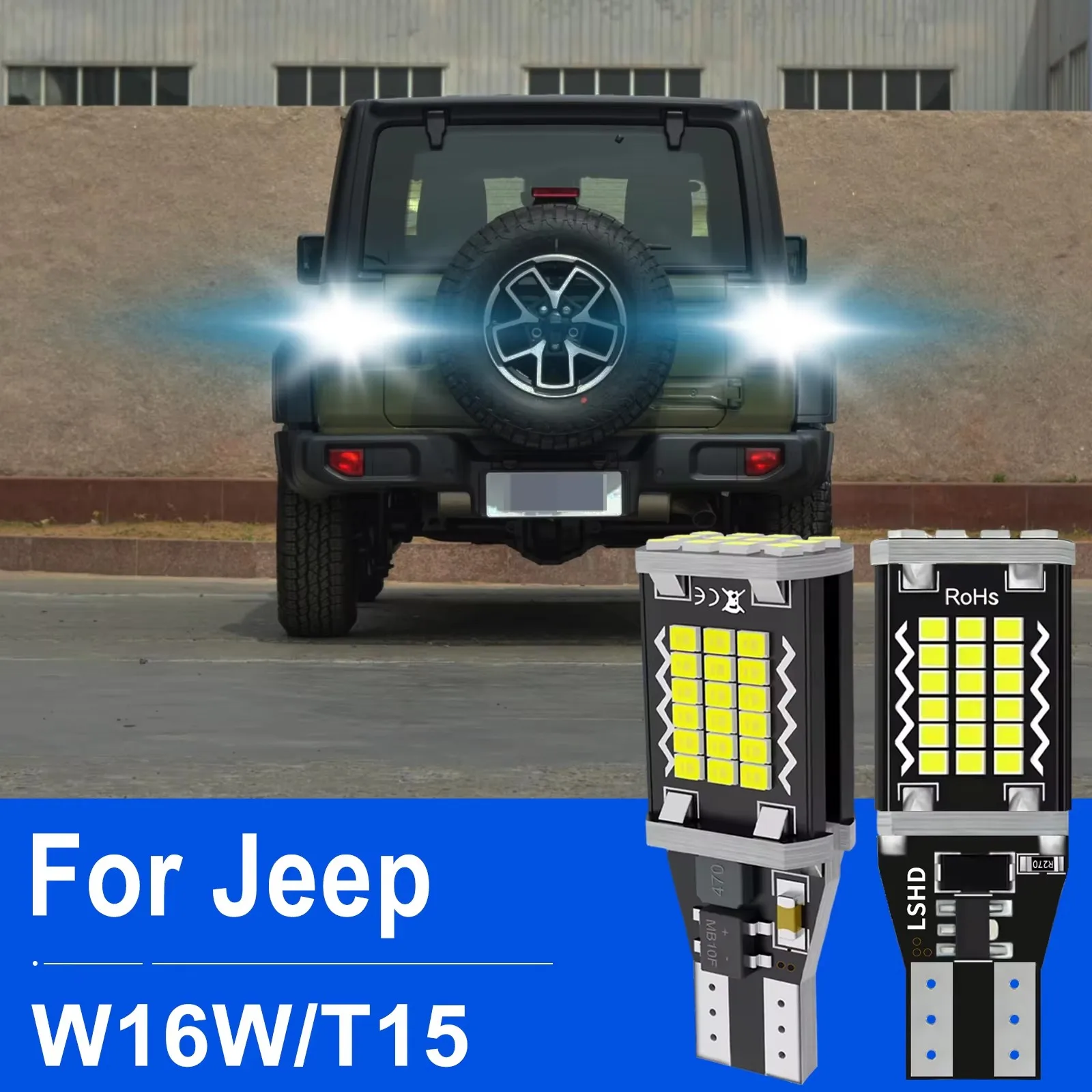 2pcs W16W T15 921 912 LED Canbus Reverse Light Bulbs On Cars Back Up Lamp For Jeep Wrangler Jk Compass Renegade Cherokee Patriot