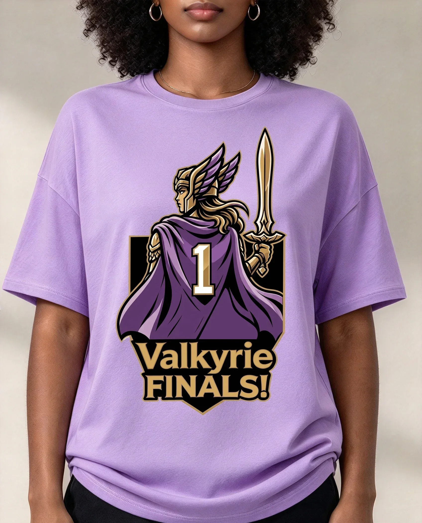 Valkyrie FINALS  Men's T-Shirt Women's T-Shirt  Warrior Graphic Tee Loose Crew Neck Short Sleeve Streetwear Casual Top