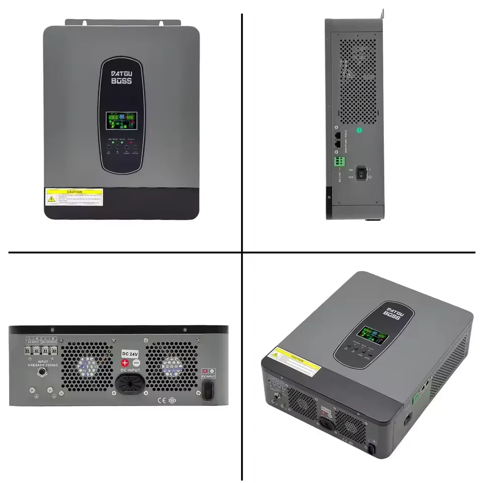 DATOUBOSS Solar Hybrid Inverter 3000W 24v to 220v Pure Sine Converter LCD Display Remote Control MPPT 55-450V DC 50/60Hz Inverte