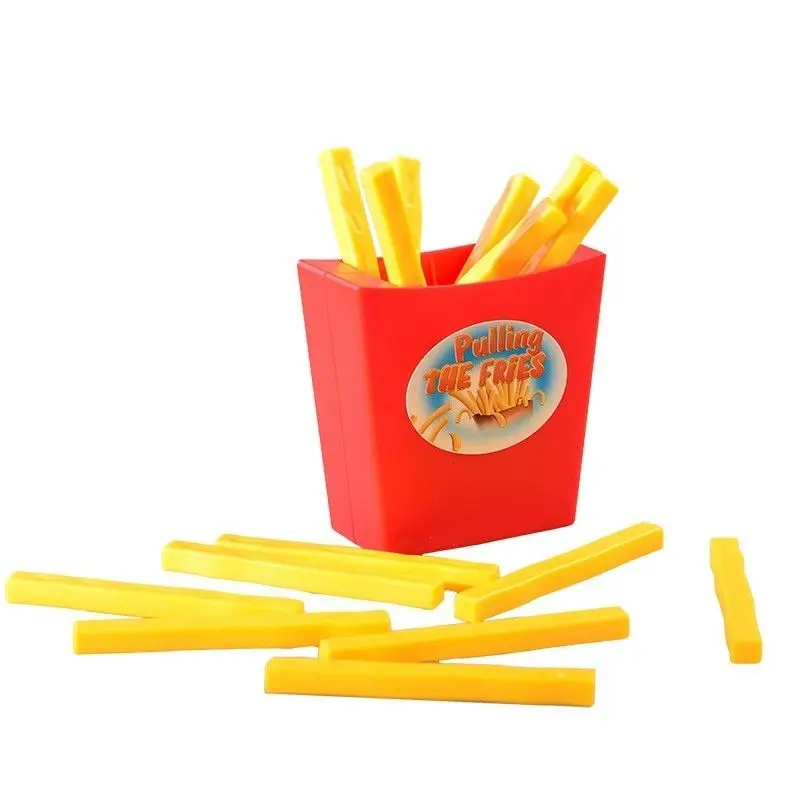 

1 PCS Colorful Bounce Pulling Fly Flying French Fries Raffle Game Children Parody Desktop Interactive Prop Toy Board Games Toys
