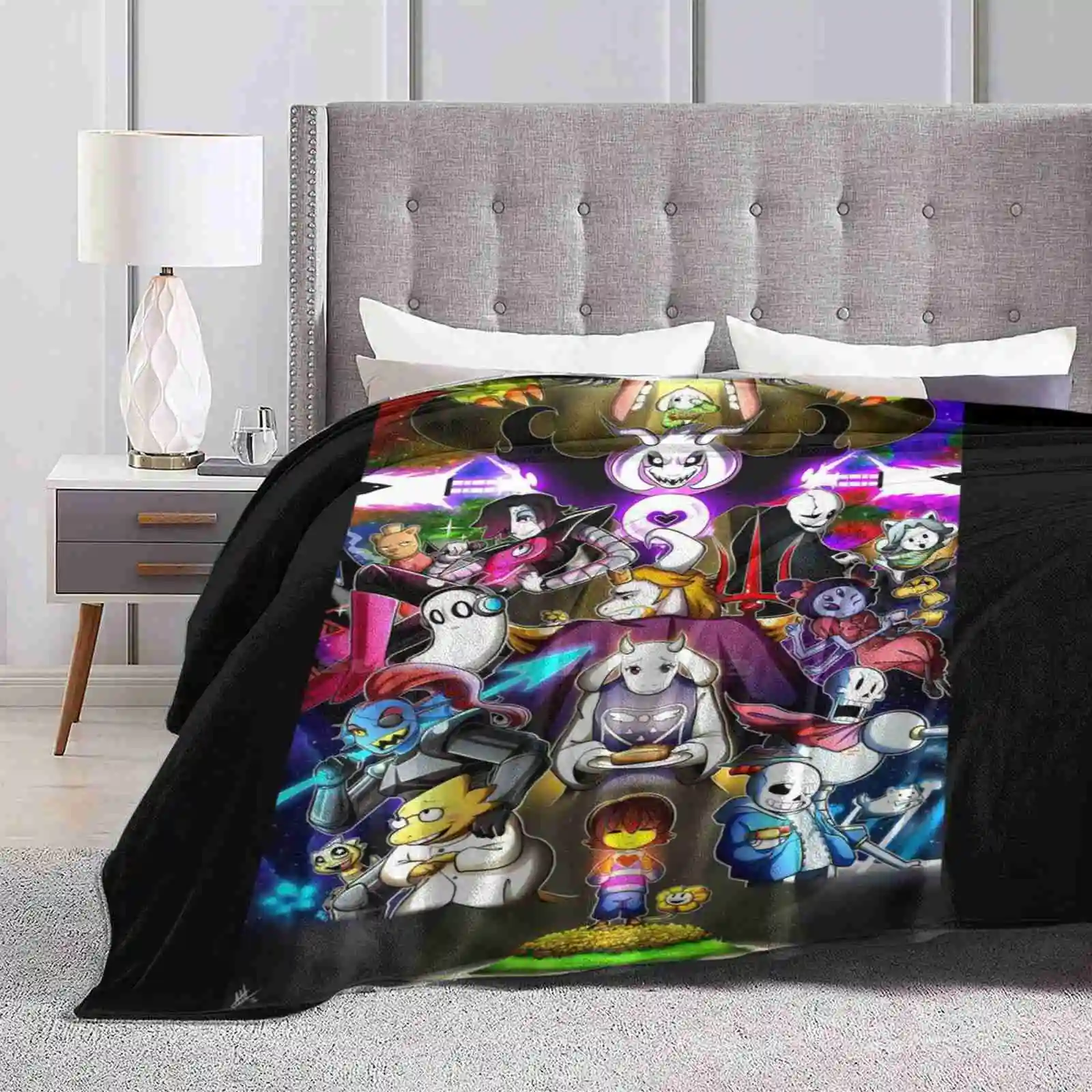 Undertale Super Warm Soft Blankets Throw On Sofa / Bed / Travel Undertale Fan Art Frisk Flowey Sans Papyrus Muffet Temmie Mad Du