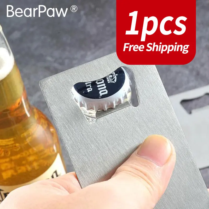 Card Shape Stainless Steel Bottle Opener, S/S, Wine, Beer, Soda Cap, Decapper, Classic, Bar, Party, Restaurant Tool, Gift