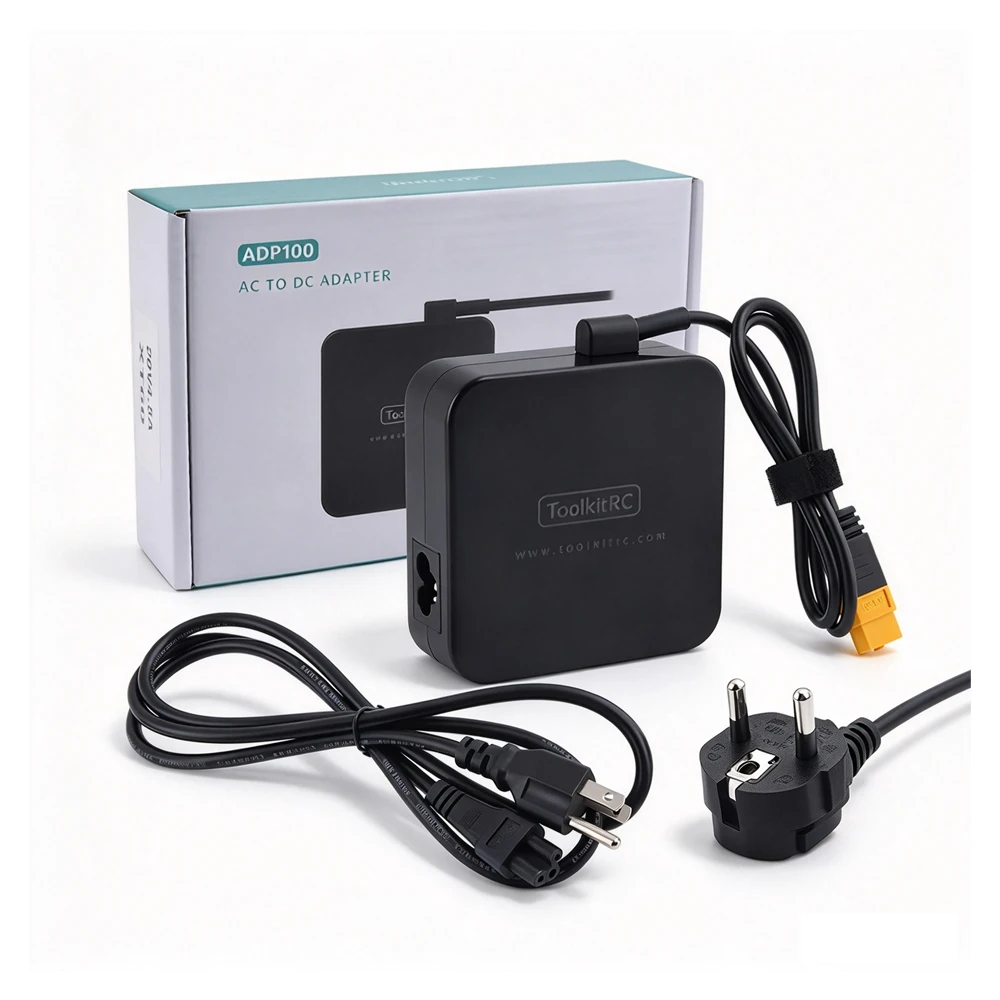 ToolkitRC M7 200W 10A Balance Charger Discharger With ADP100 for 1-6S Lipo Battery Voltage Servo Checker Receiver Signal Test
