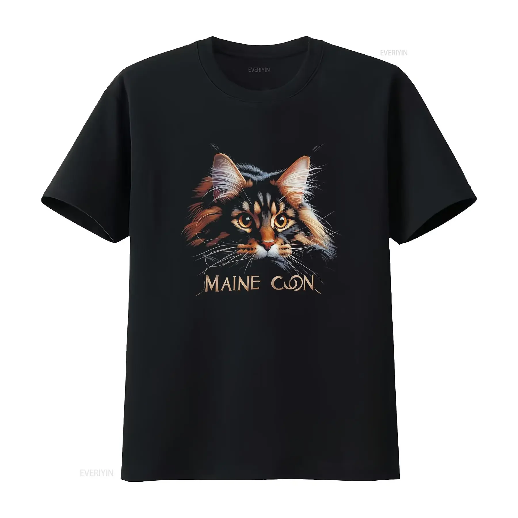 Maine Coon Cat Women T Shirt Cute Art Lovers vintage Washed Versatile Casual Slightly Breathable Comfortable