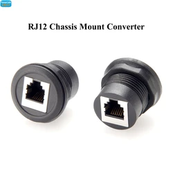 RJ12 6P6C Female to Female Chassis Mount adapter round panel mount RJ12 Feedthrough Bulkhead Adapter for LED Grow Light