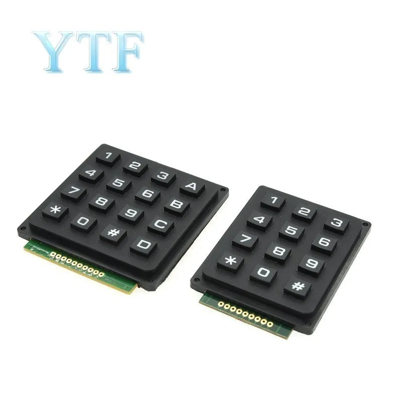 4X3 12key  4X4  Matrix Keyboard Keypad Module Use Key PIC AVR Stamp Sml 4*4 3*4 Plastic Keys Switch for Arduino Controller