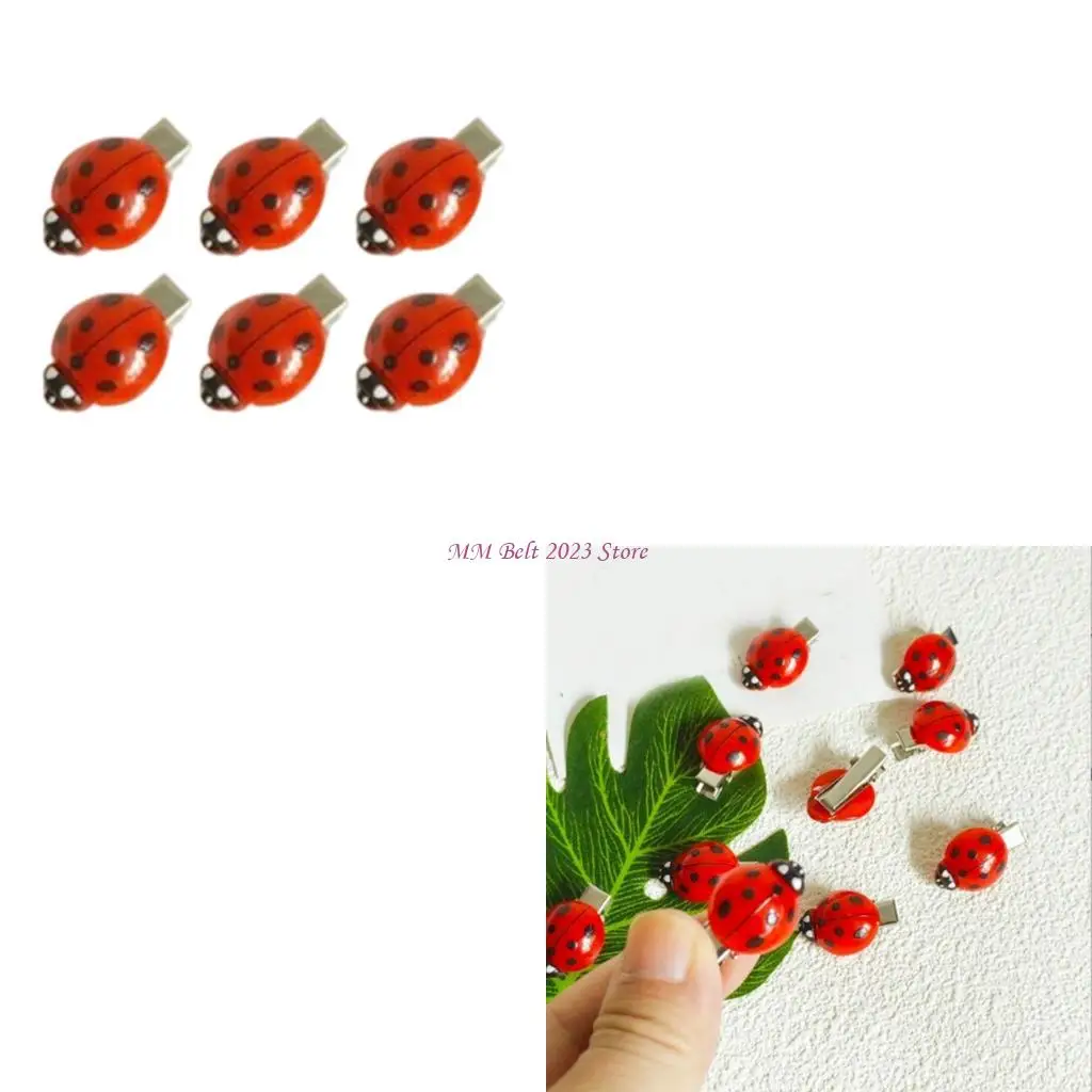 

49ME 6 шт., заколки для волос с божьей коровкой, заколки сильной фиксации, модные аксессуары для волос для детей, девочек,