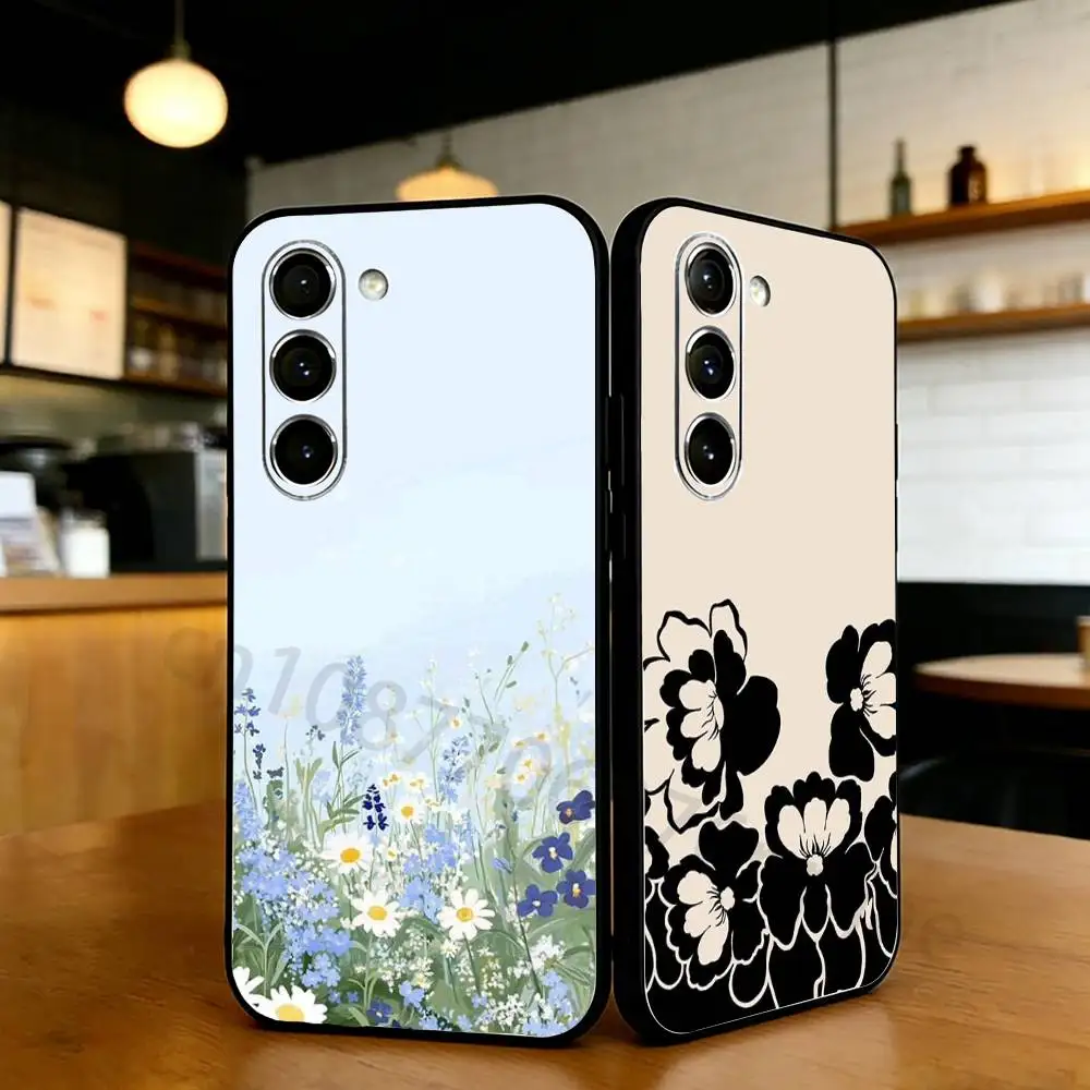 Flower Phone Case For Samsung S20,21,22,23,24,25,26 plus,ultra Silicone Cover