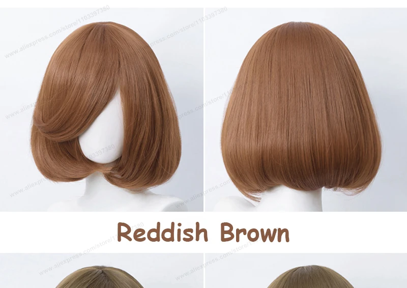 35cm Short Bob Cosplay Wig Golden Yellow Red Purple Black Blue Pink Women Bobo Hair Heat Resistant Hair Universal Anime Wigs