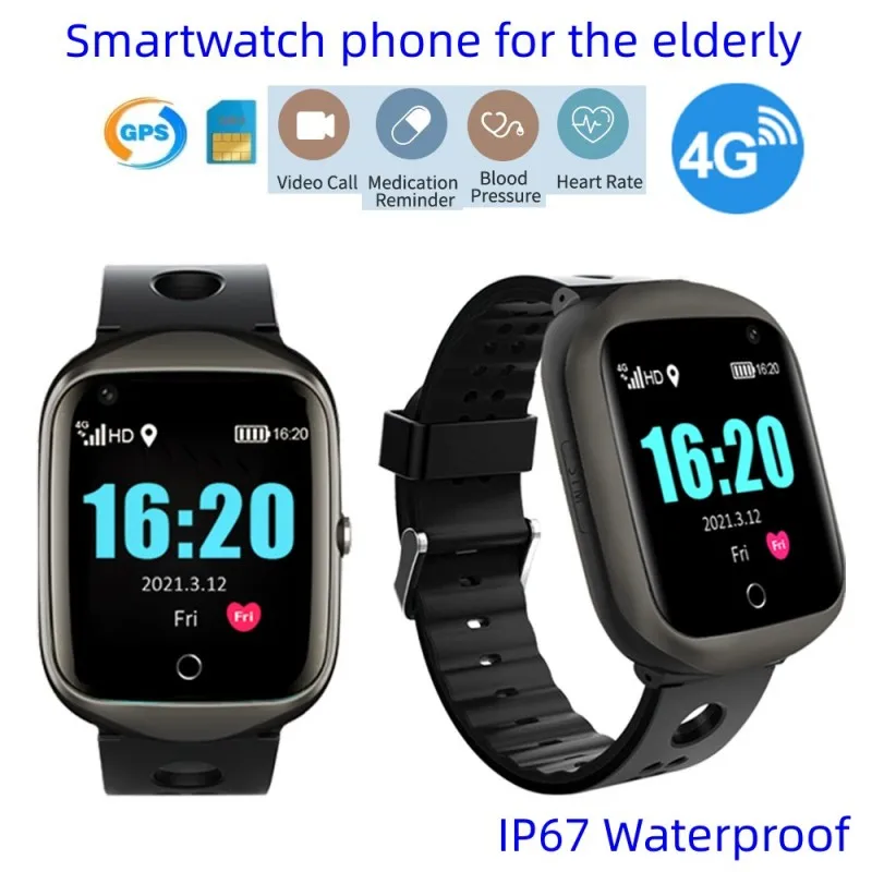 

4G Elderly Smart Watch GPS Tracker Video Call SOS Heart Rate Monitoring IOS Android GPS+WIFI+LBS Positioning Smart Clock FA66S