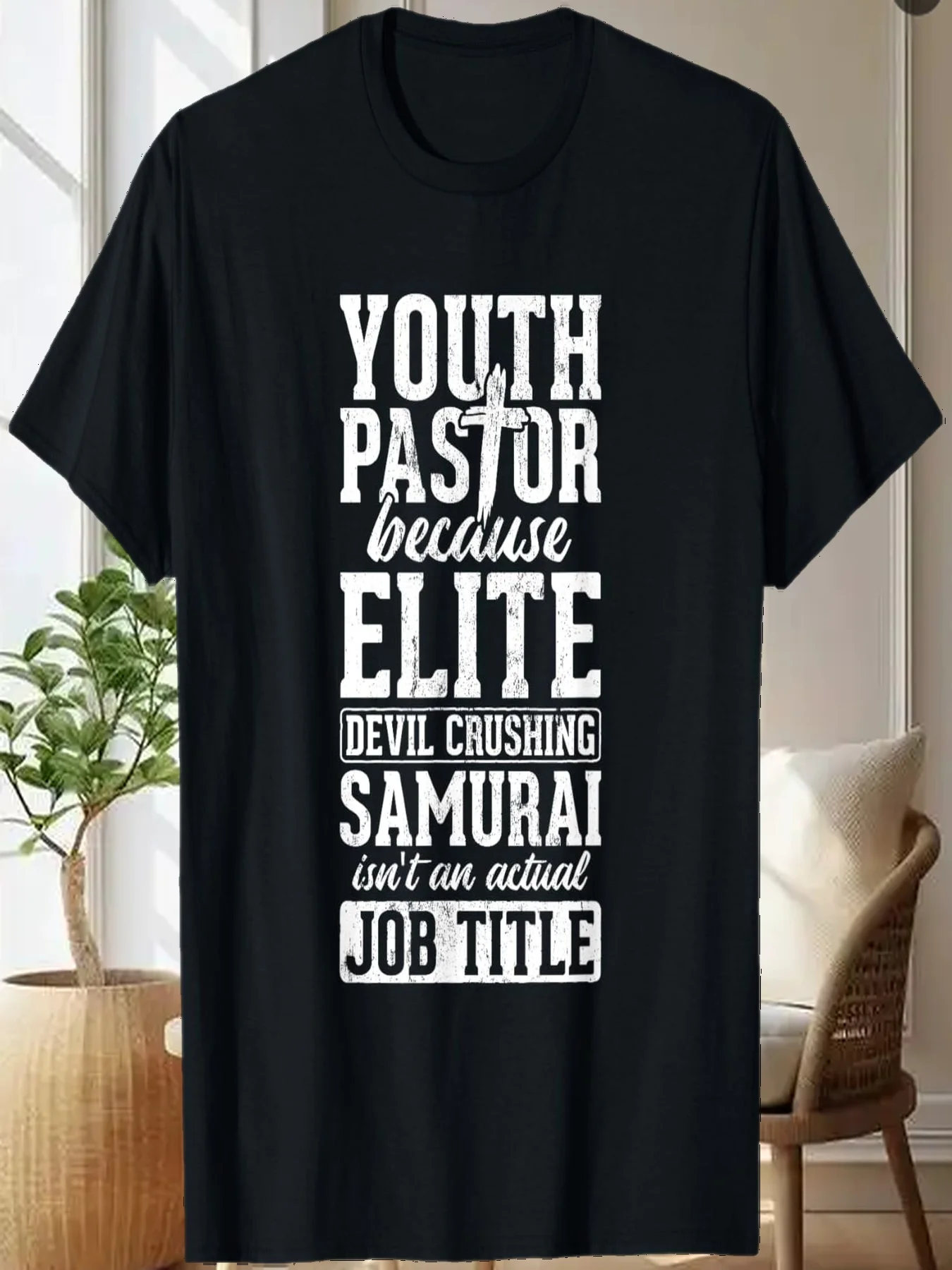 

Youth Pastor Devil Crushing Samurai Church Pastor T-Shirt