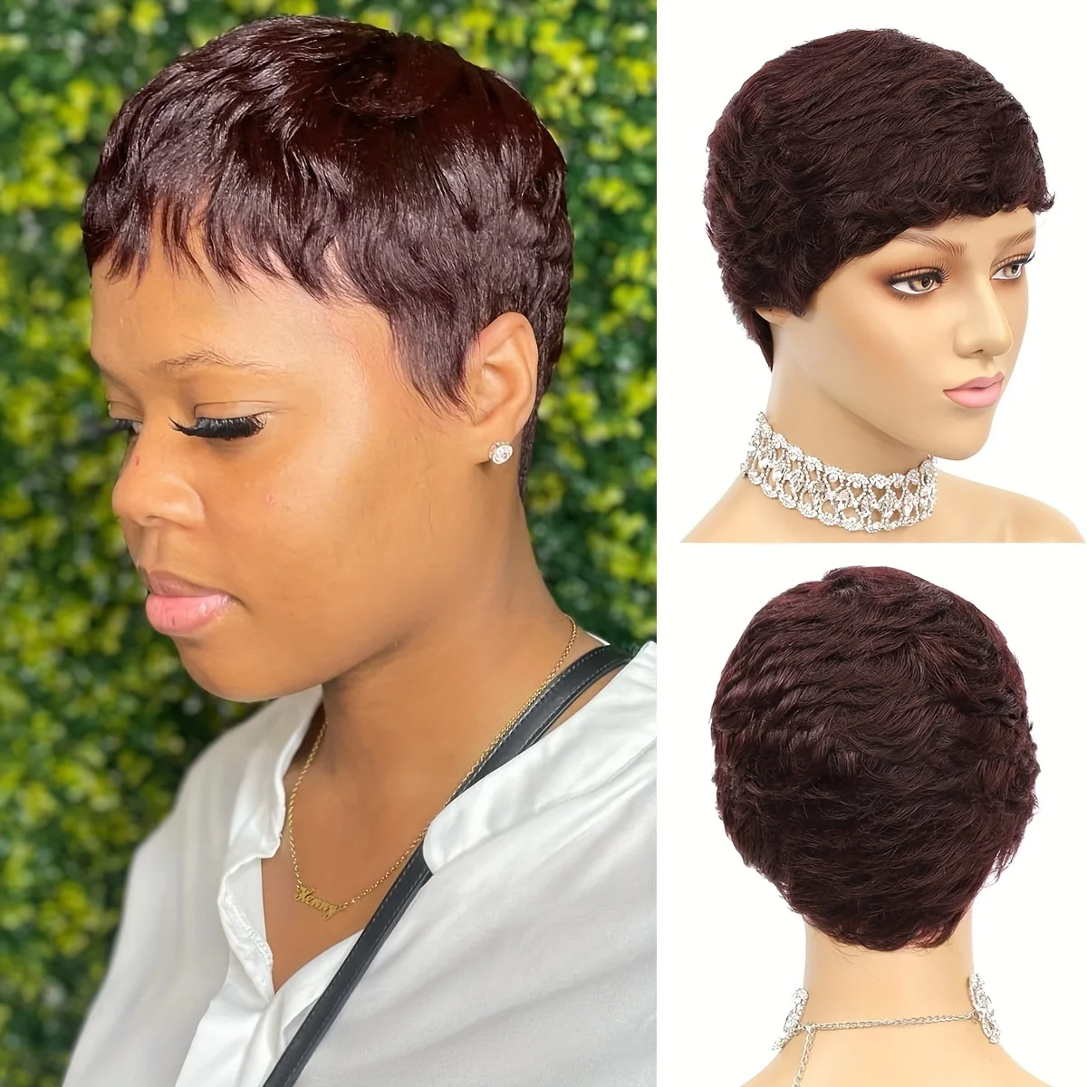 Pixie Cut Wig Short Straight Human Hair Wigs For Women Full Machine Made Wig