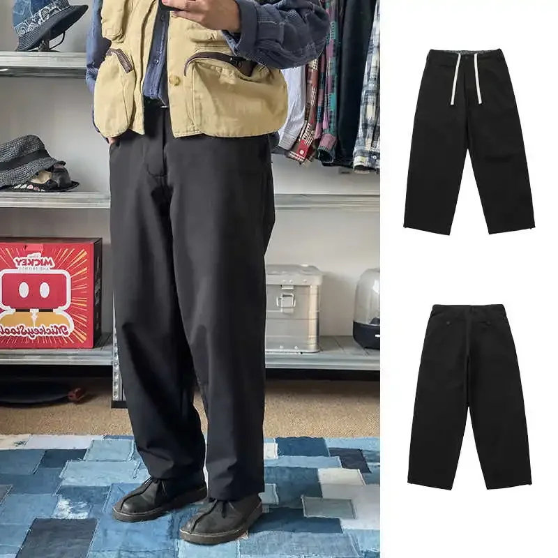 

New Outdoor Quick Drying Multifunctional Wide Straight Leg Foldable Versatile Black Pants Thick Casual Pants for Men and Women