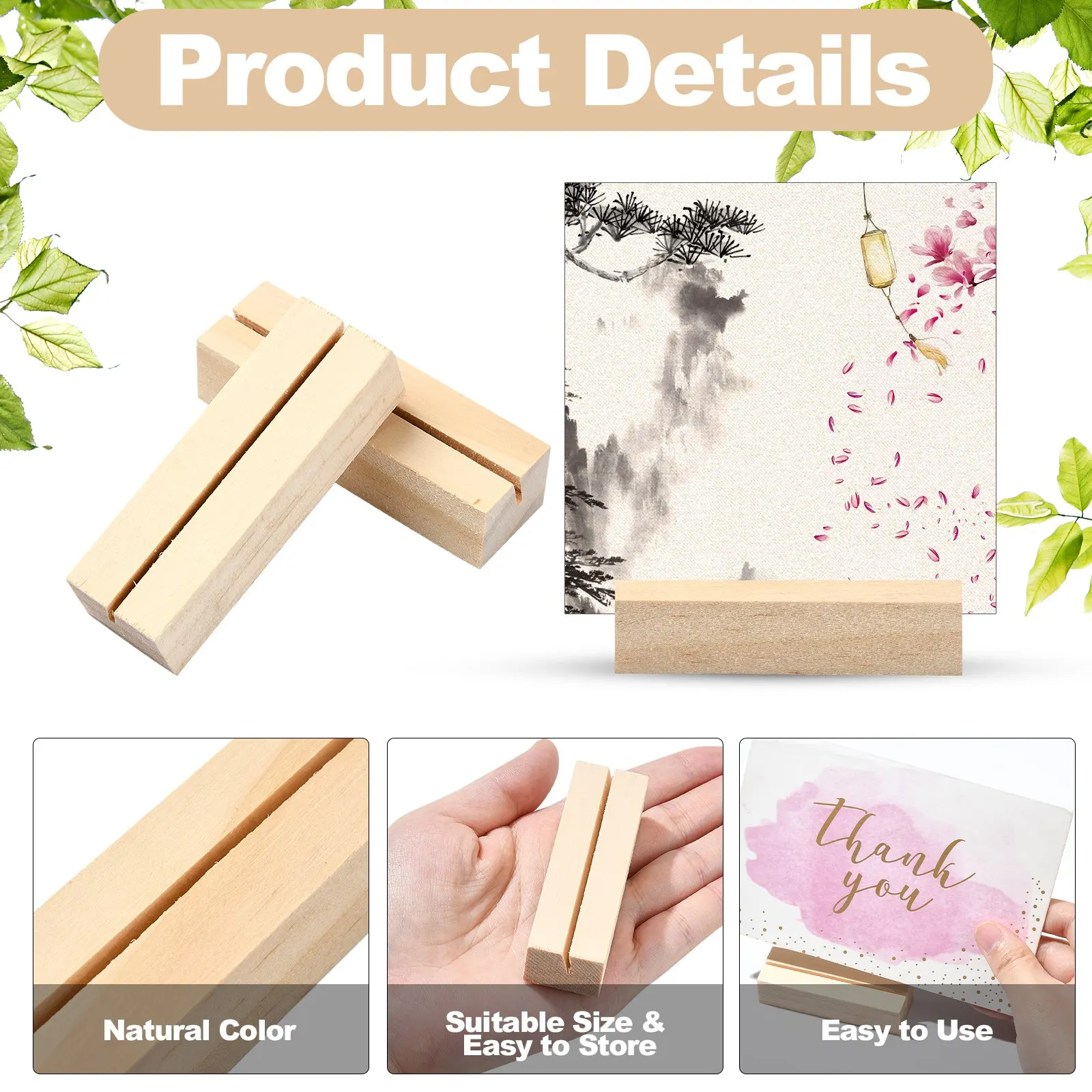 20Pcs 4 Styles Wooden Place Card Holders Set Table Number Stands Picture Name Card Holders for Weddings