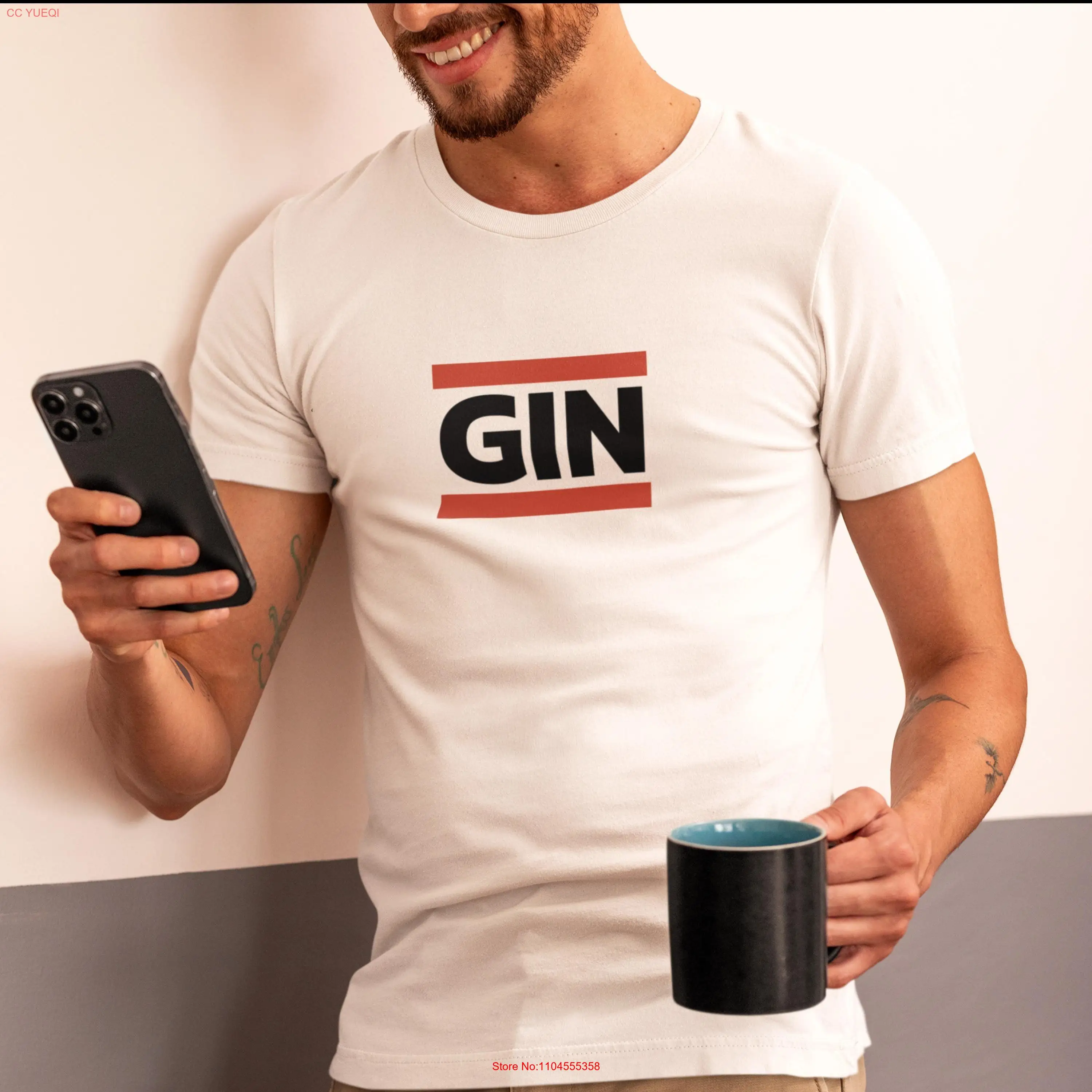 Camiseta divertida para amantes de la ginebra, diseño de palabras humorísticas, entusiasta del Alcohol, beber, Top sarcástico, mangas largas o cortas