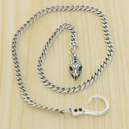 

Simple Snake Head Snake Bone Chain Sterling Silver Pendant Necklace Female Individualized trendy men's fashion punk rock hip-hop