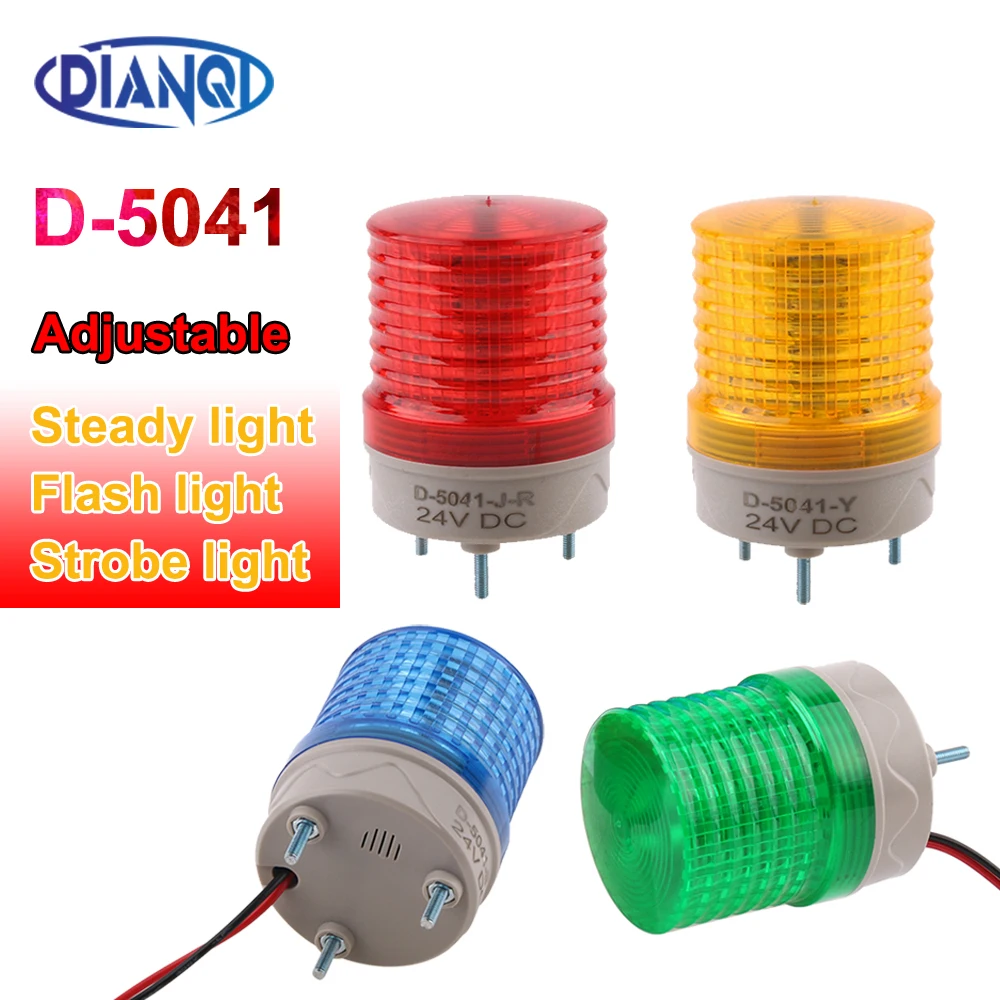 

Small Indicator Flash/Steady/Strobe Light Security Alarm Light 12V24V110V 220V LED Red Green Yellow Blue D-5041 Sound/No Buzzer