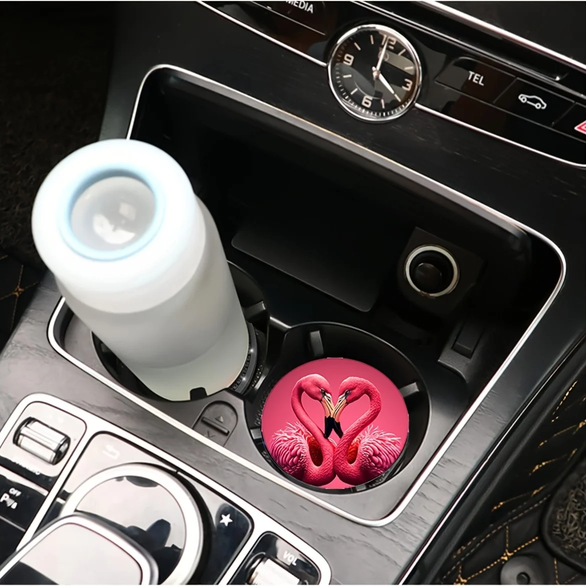 2pcs Set 2.75 Inches Diameter Earth Pattern Car Coasters Universal Vehicle Anti-Slip Cup Holder Inserts Suitable For Most Car In