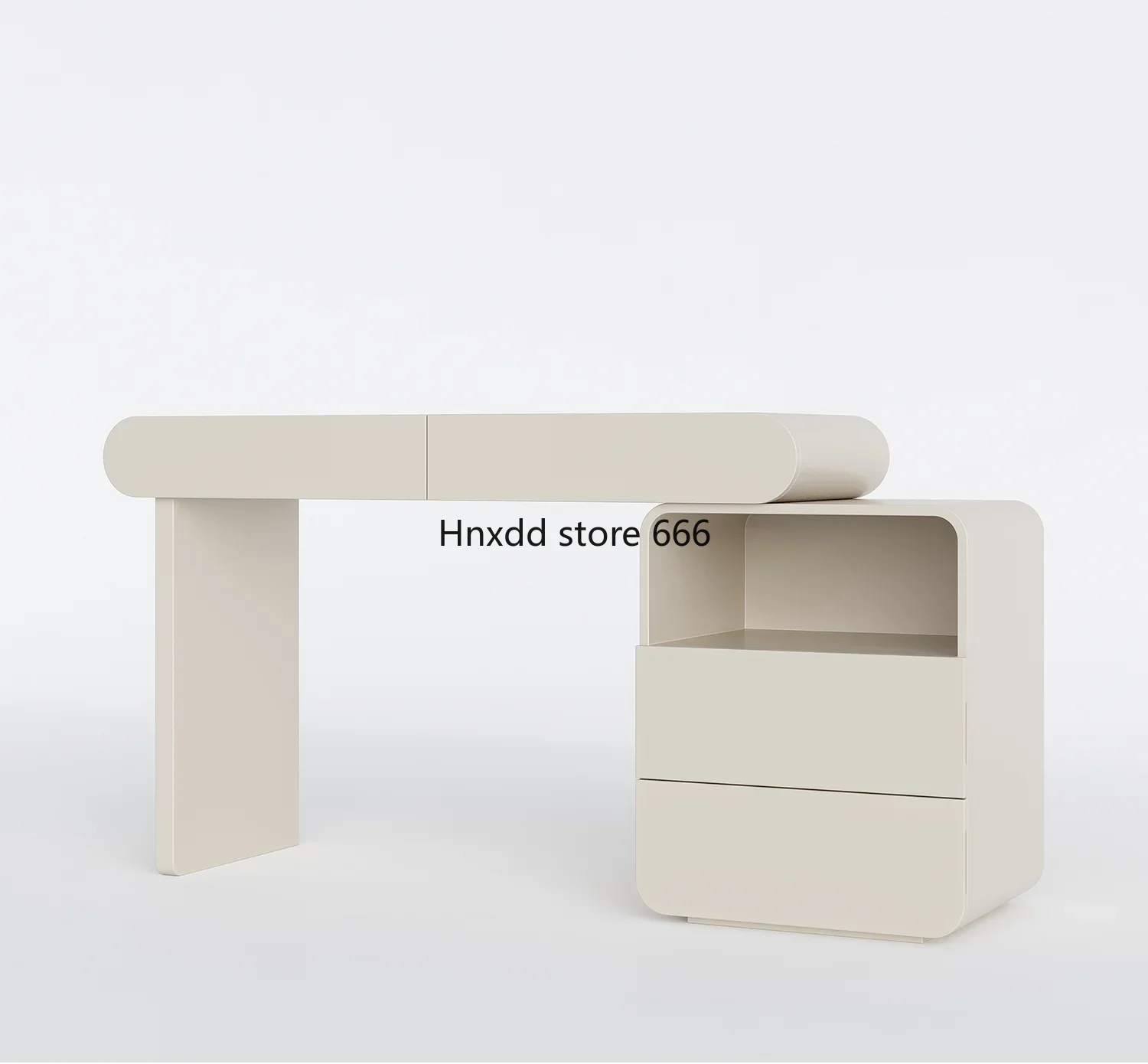 

Small apartment cream wind solid wood retractable makeup table