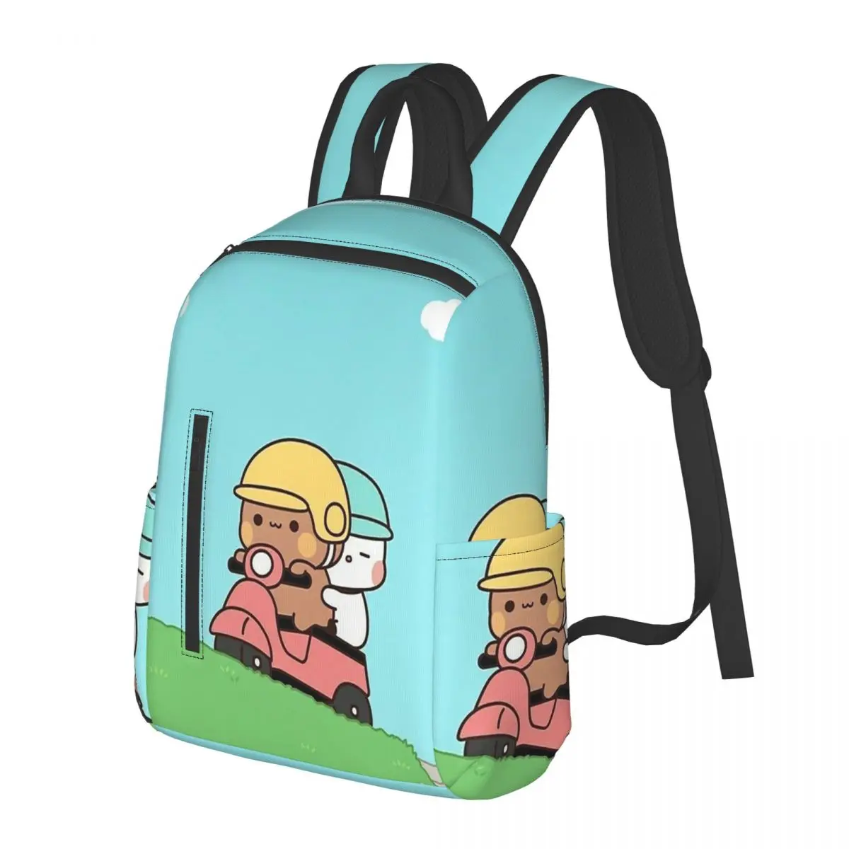 Peach And Goma Bubu Dudu Balloon Student Backpack School Bag Hiking Travel Daypack for Men Women Fashion Bookbag Shoulder Bags