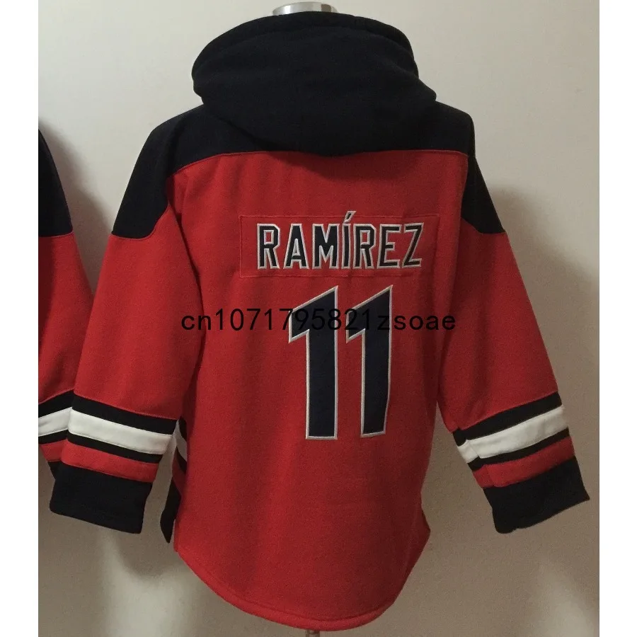 خوسيه راميريز جيرسي 11 أمريكا كليفلاند البيسبول هوديس خوسيه راميريز هوديس البلوز جميع مخيط البلوز الولايات المتحدة رجل S-3XL
