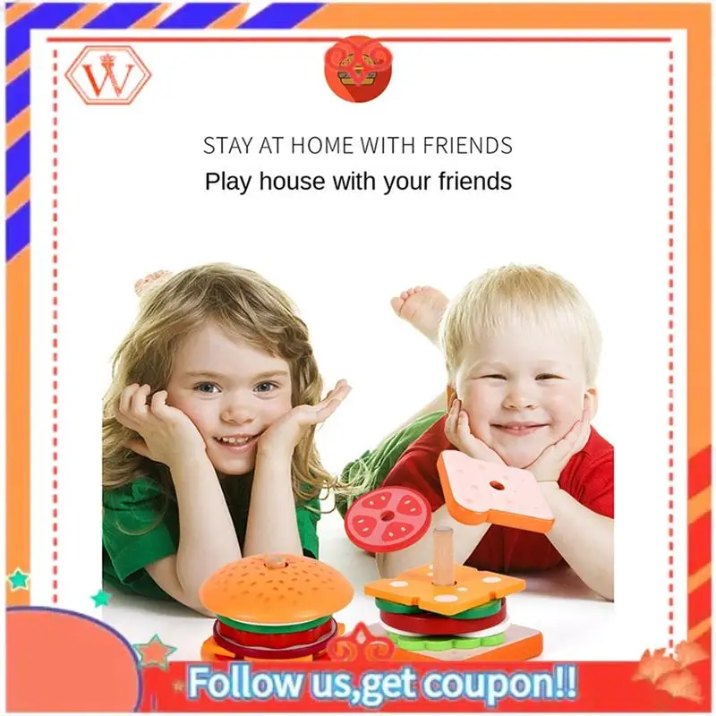 

Durable Simulation Wooden Pretend Educational Food Cut And Assemble