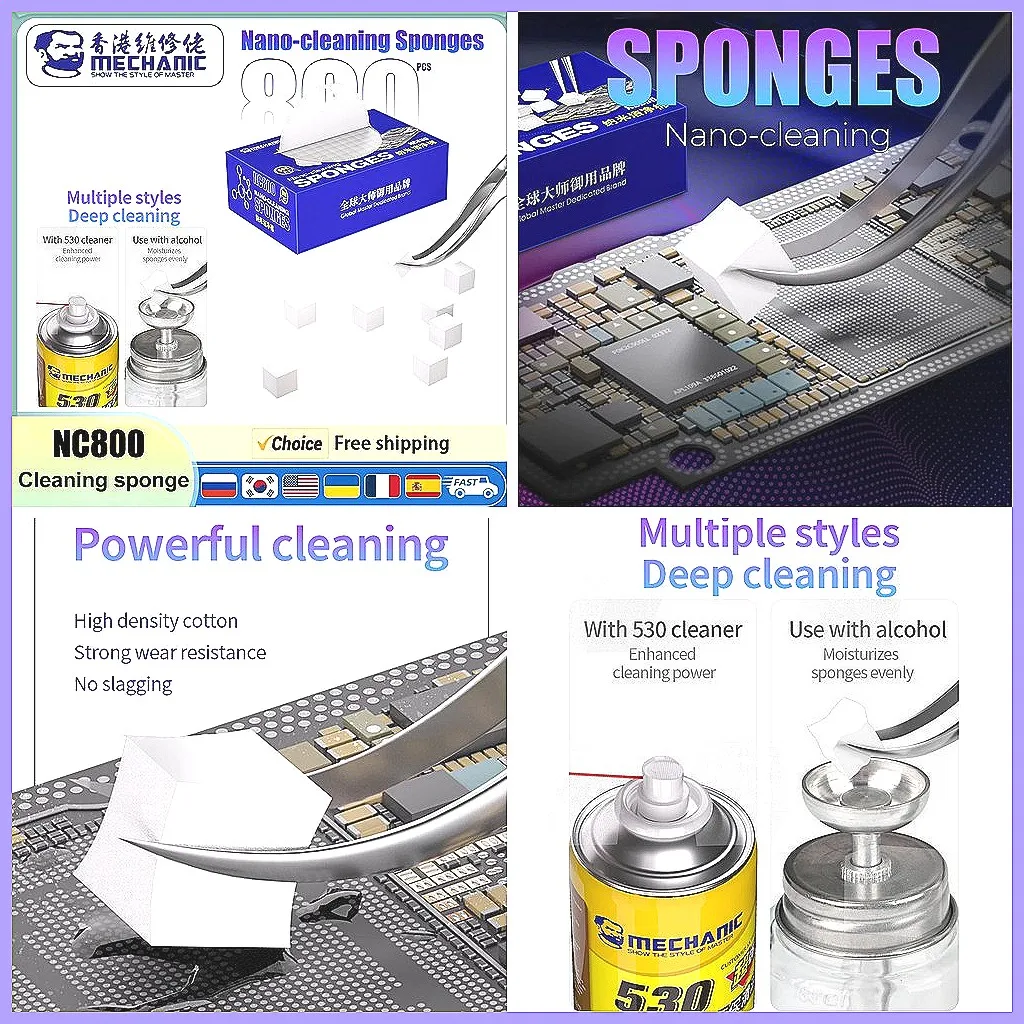 Professional Nano-Cleaning Sponges for Electronics, Keyboard, PCB & Precision Components