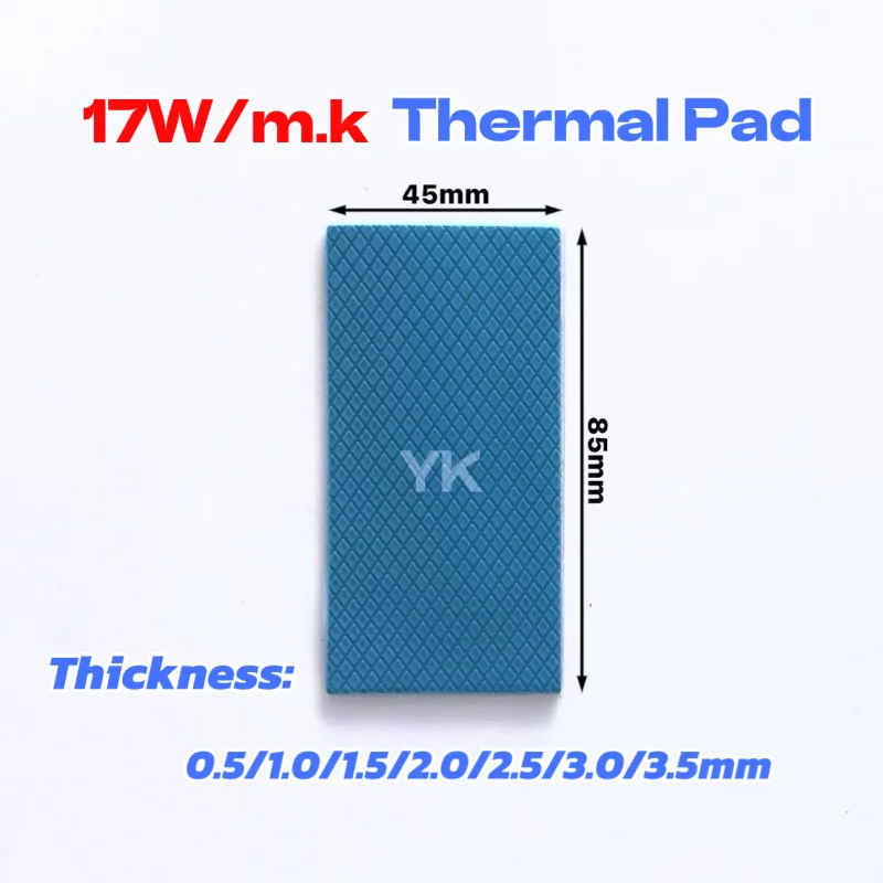 New 17W/mk OEM Thermal Pads CPU GPU Heatsink Cooling Conductive Silicone Pad High Performance Thermal Pad Multi Size Thickness