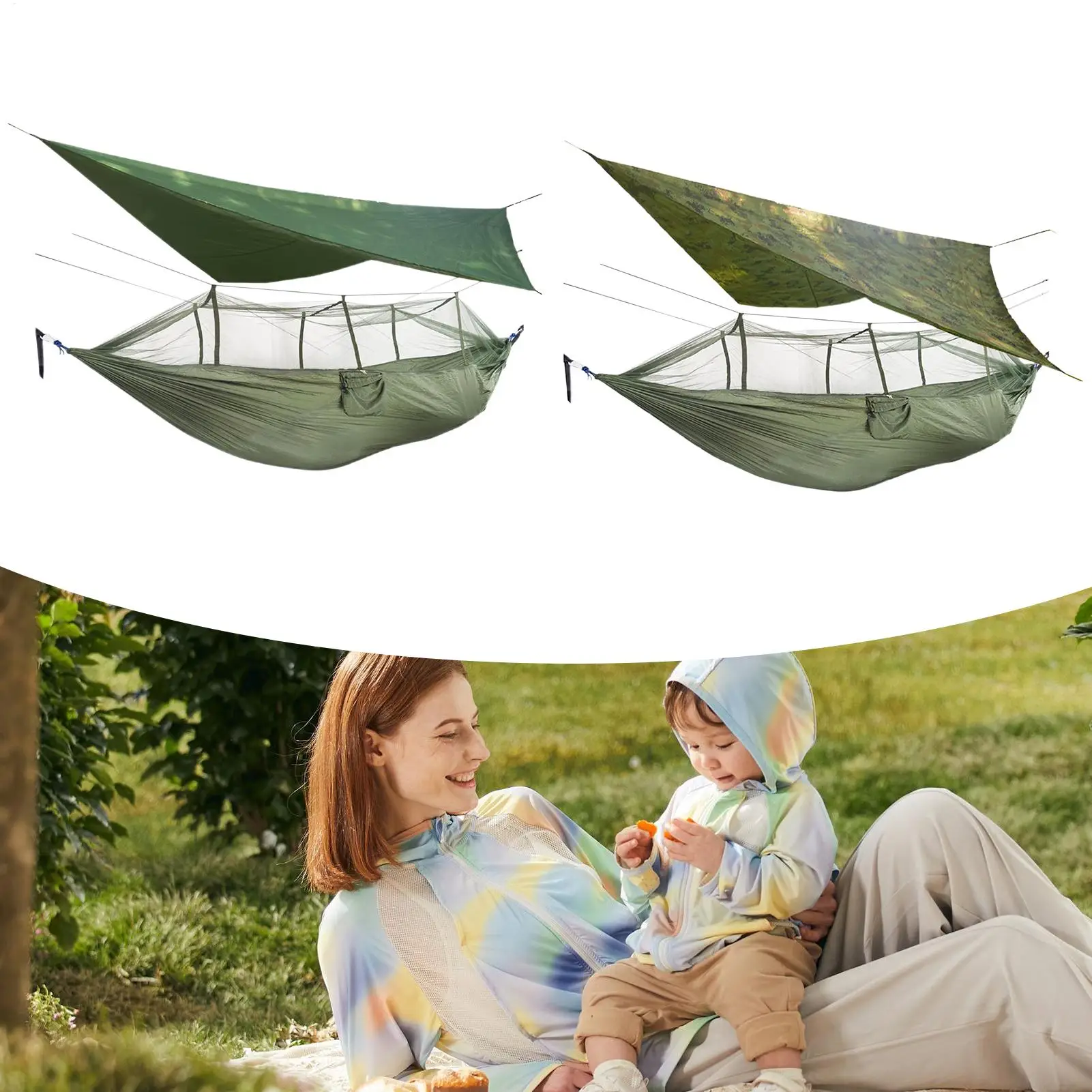 Camping Hammock Fly Net Waterproof Roof Fly Net Netting Waterproof Protective Mesh For Fishing Patio Backyard Garden Outdoor