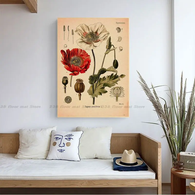 Vintage Wild Plant Botanical Flower DIY poster Vintage Room Home Bar Cafe Decor Room Wall Decor