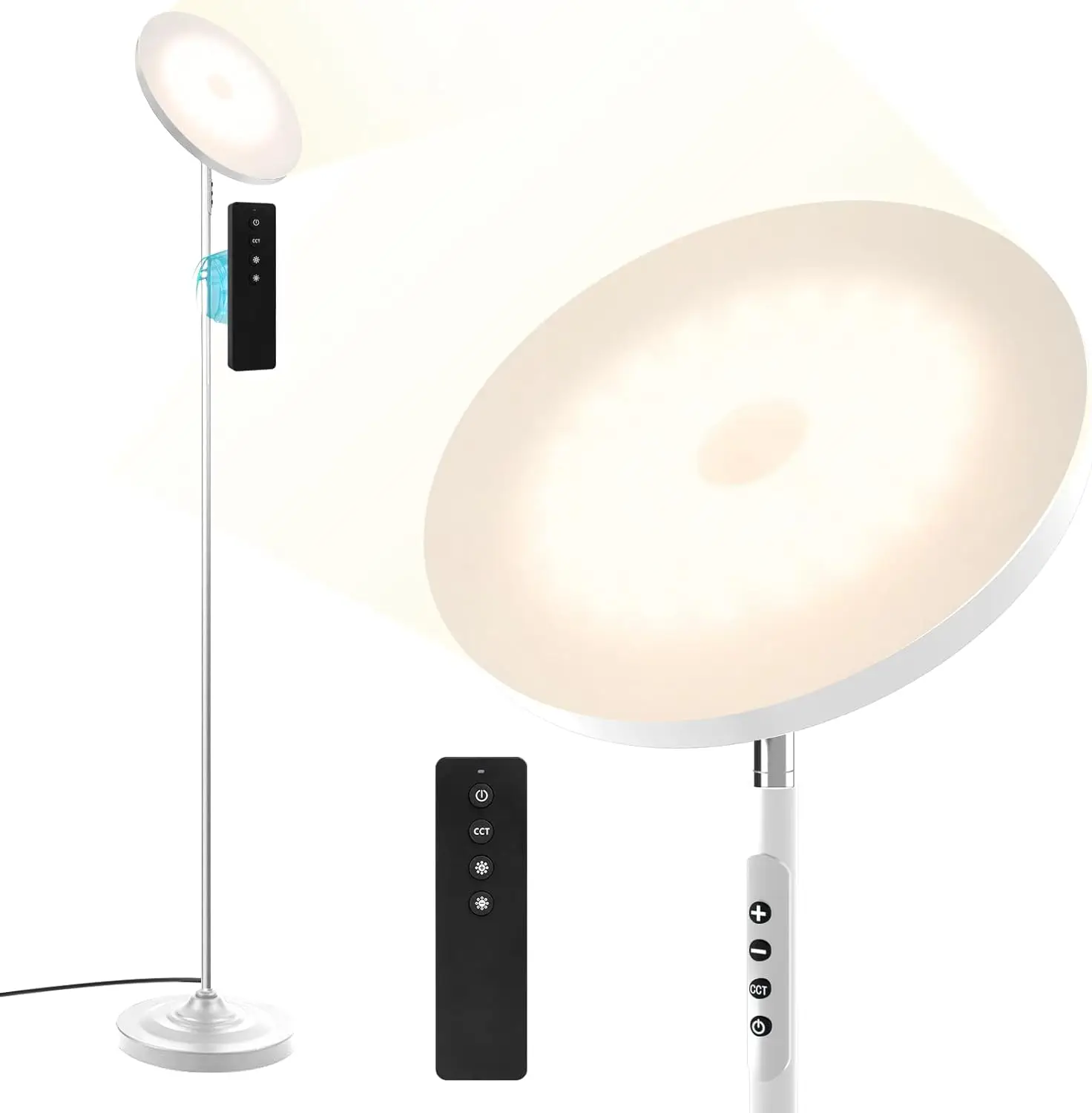 

Floor Lamp, 36W/3600Lm Bright Floor Lamp With Remote Control, Rgb Color Changing Torchiere Floor Lamp, Stepless Adjust Color