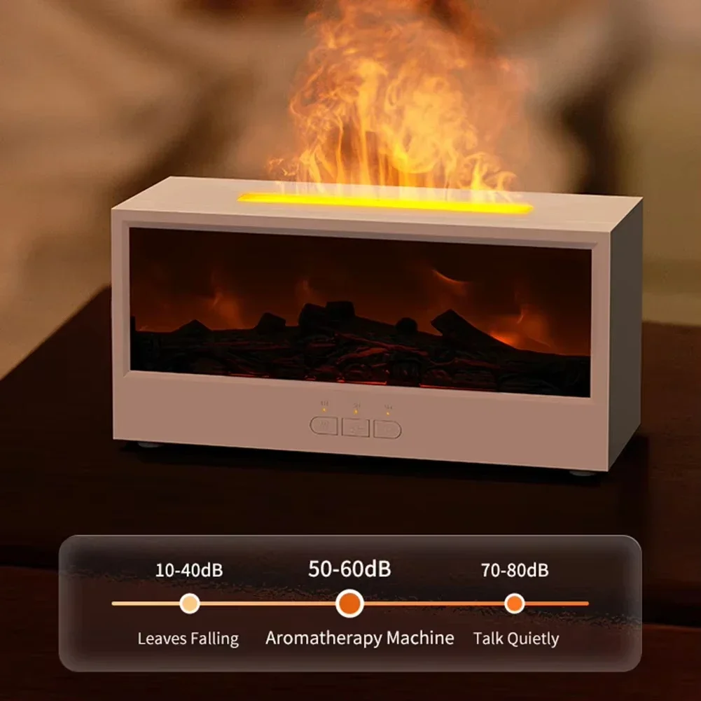Kreatywny kominkowy nawilżacz powietrza Dynamiczny płomień kominkowy dyfuzor do aromaterapii z timerem zdalnie sterowany dyfuzor olejków eterycznych