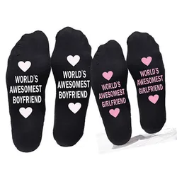 1Pair Love Letters Embroidery Cotton Socks Japan Designer Socks Heart Ankle Sock for Boyfriend Girlfriend Party Valentines Day