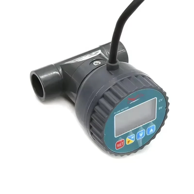 DN15-80 PVC LCD Pipe Flow Meter 4-20mA Output Intelligent Digital Liquid Flowmeter Acid Alkali Resistant