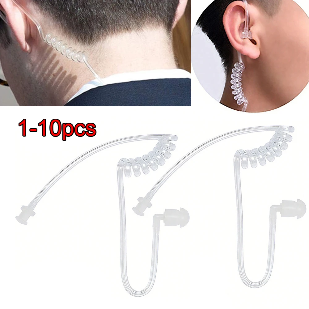 1-10pcs Earphone Transparent Coil Acoustic Air Tube Earplug For Two-Way Radio Walkie Talkie Earpiece Headset Accessories
