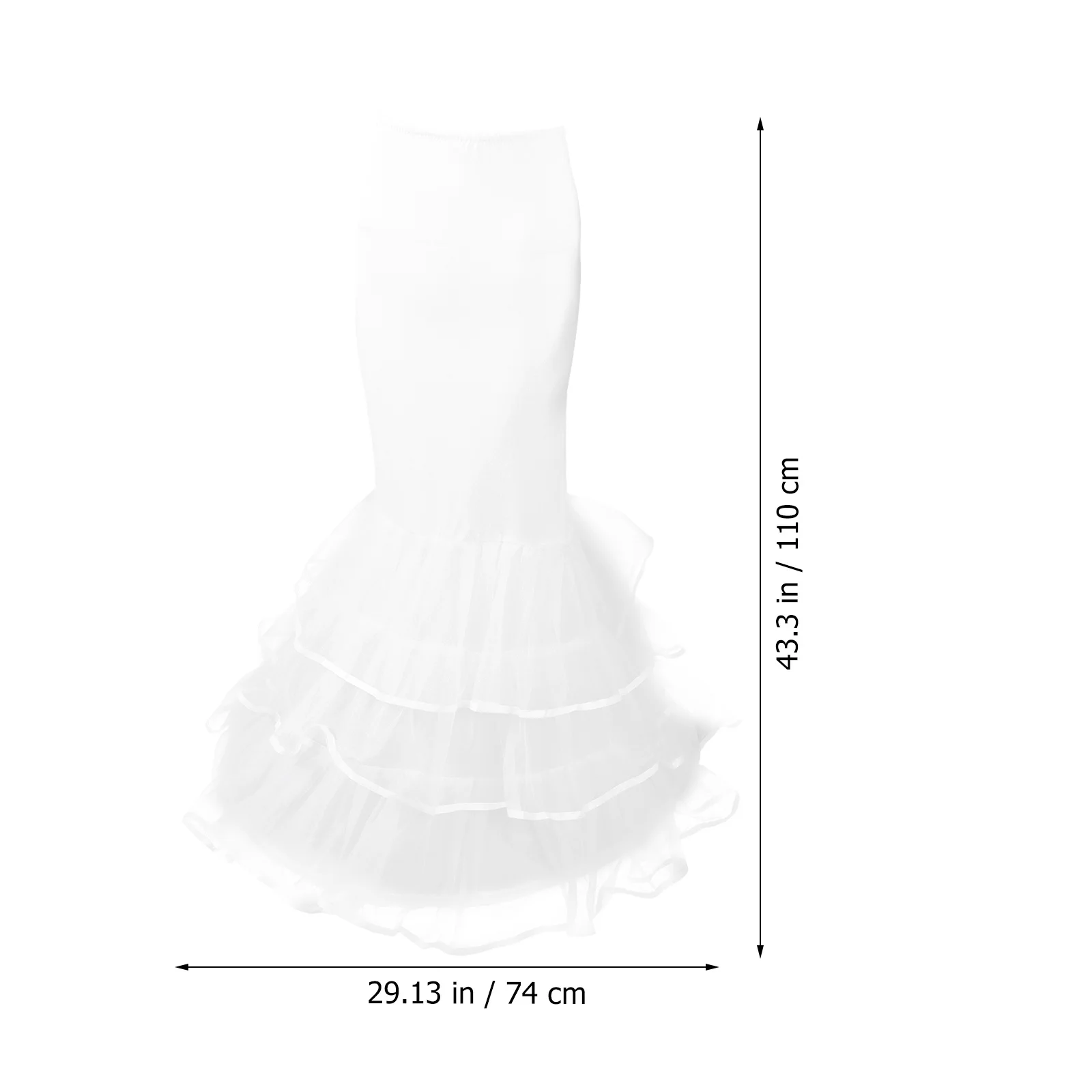 

Women Petticoat Elastic Waist Mermaid Floor Length Trumpet Underskirt Wedding Dress Undergarments Bridal Skirt Volume