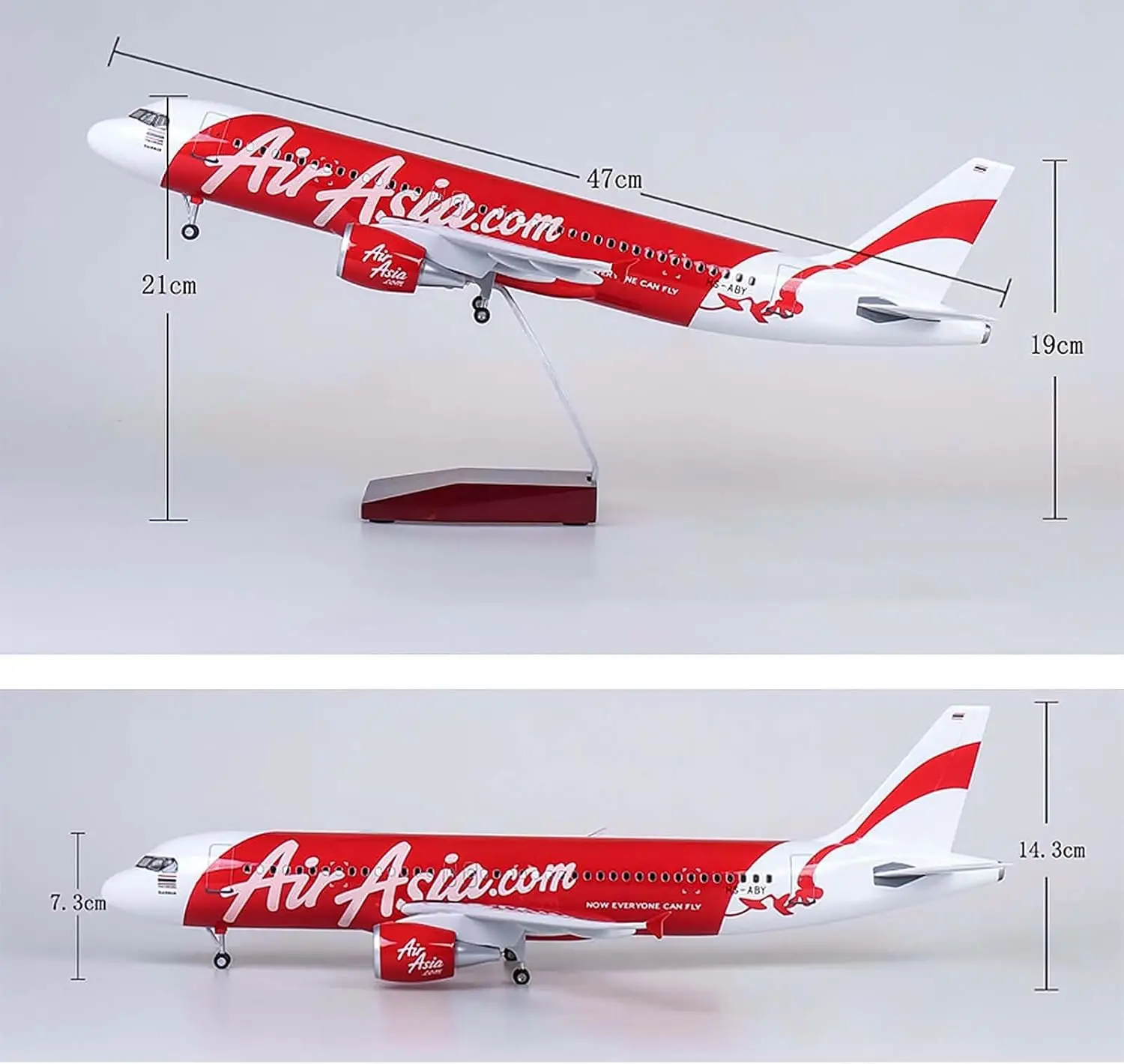 1:80 AirAsia A320neo محاكاة نموذج طائرة الركاب المدنية طائرة نفاثة نموذج طائرة دييكاست مع عجلات وأضواء