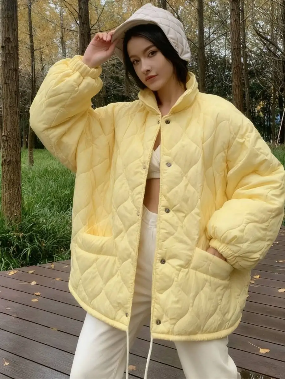 パーカー レディース ガールズ 秋 ポリエステル パッチワーク クロップド リブ袖口 ボタン付きウエストバンド スタンドカラー カレッジ ユースウェア スタイリッシュ OL