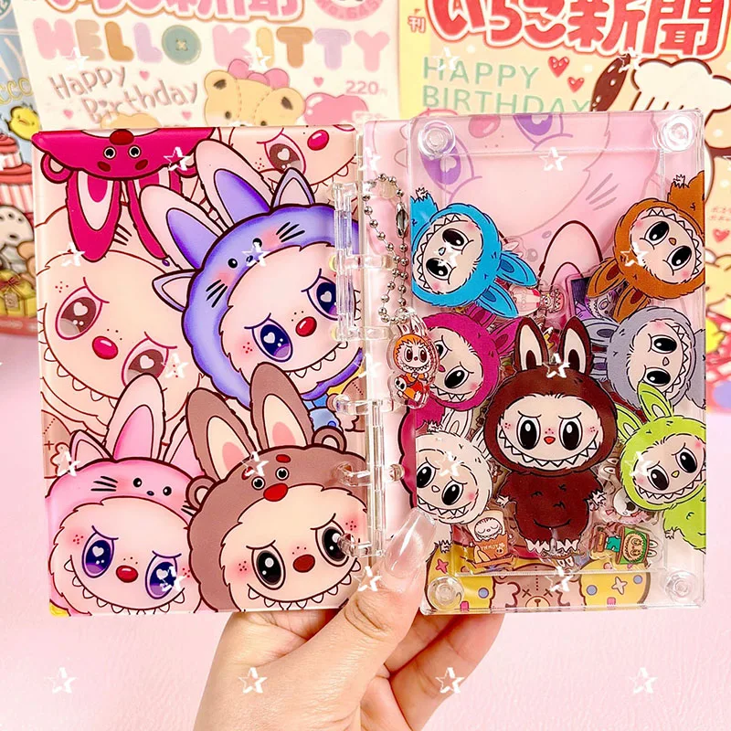 

Cartoon Labubu A7 loose-leaf acrylic shaker notebook cute girl anime student diary fashion notebook stationery gift